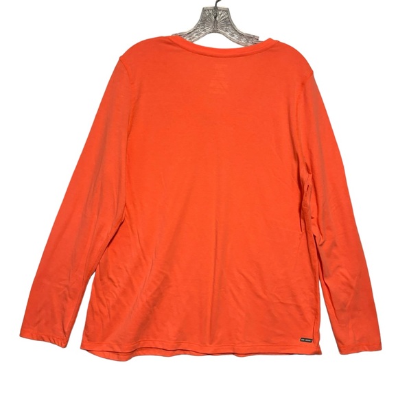 Danskin Now Semi fitted dri more Long sleeve V neck top orange XXL EUC - Picture 2 of 7